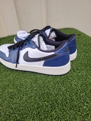 Nike AIR JORDAN 1 SCARPE DA GOLF BASSE, NAVY/BIANCO Uomo US 12,5 EUR 47 UK 11,5 - Foto 14 di 22