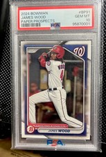 PSA10 Pop 8! 2024 Bowman - Prospects James Wood #BP-91 (RC)