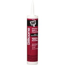 DAP 9.8 Oz. Kitchen And Bath 100 Silicone Sealant, White 7079808640 Pack of 12