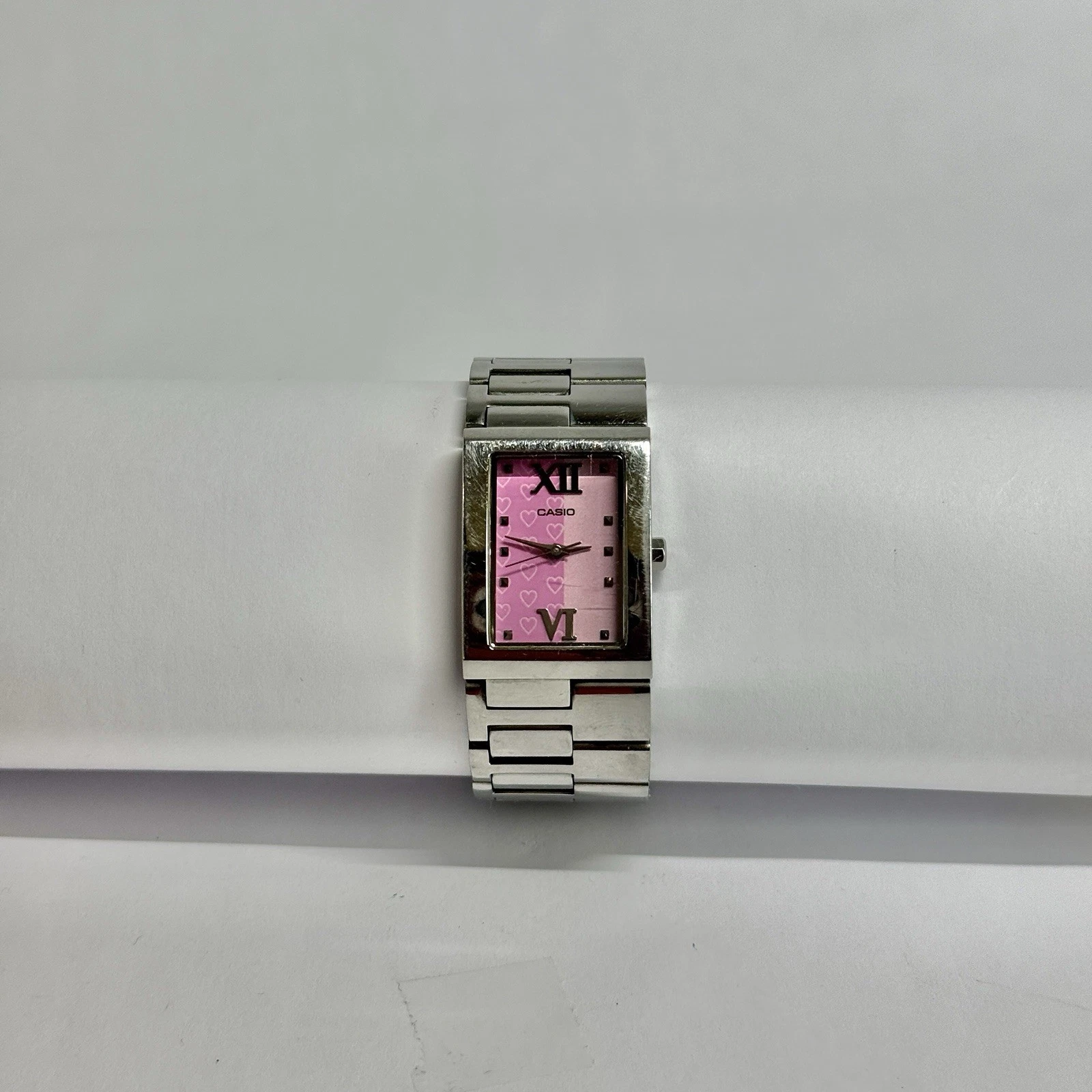 CASIO LTP-1316 Heart Quartz Analog Silver Tone Women Vintage Watch W541 *WORKING