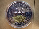 5 oz Copper Coin Price of Greed Colorized High Relief in Capsule Mintage 5000
