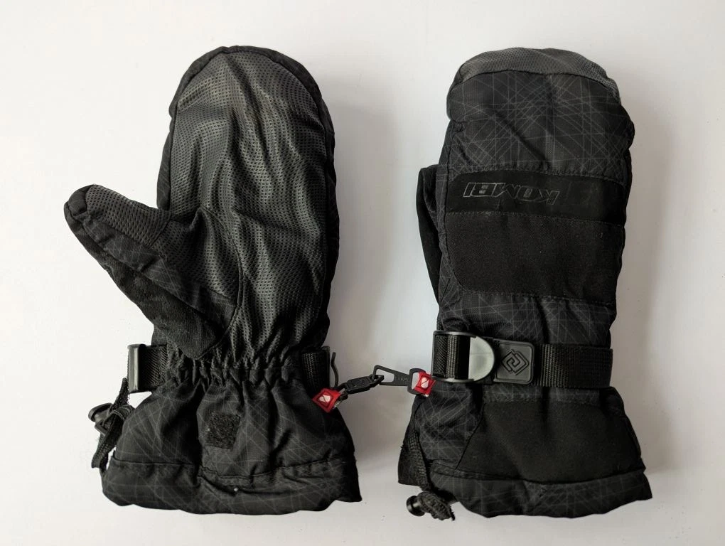 Kombi Junior Ski Mittens Winter Snow Gloves Black Size Kids Medium New