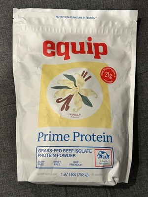 Equip Foods Prime Vanilla Protein Powder-1.67lbs/30 servings-EXP 2028