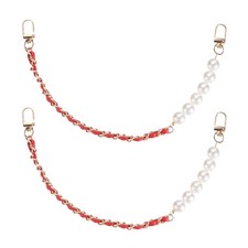 13.77IN Pearl Purse Chain 2PCS Purse Chain Extender Red 