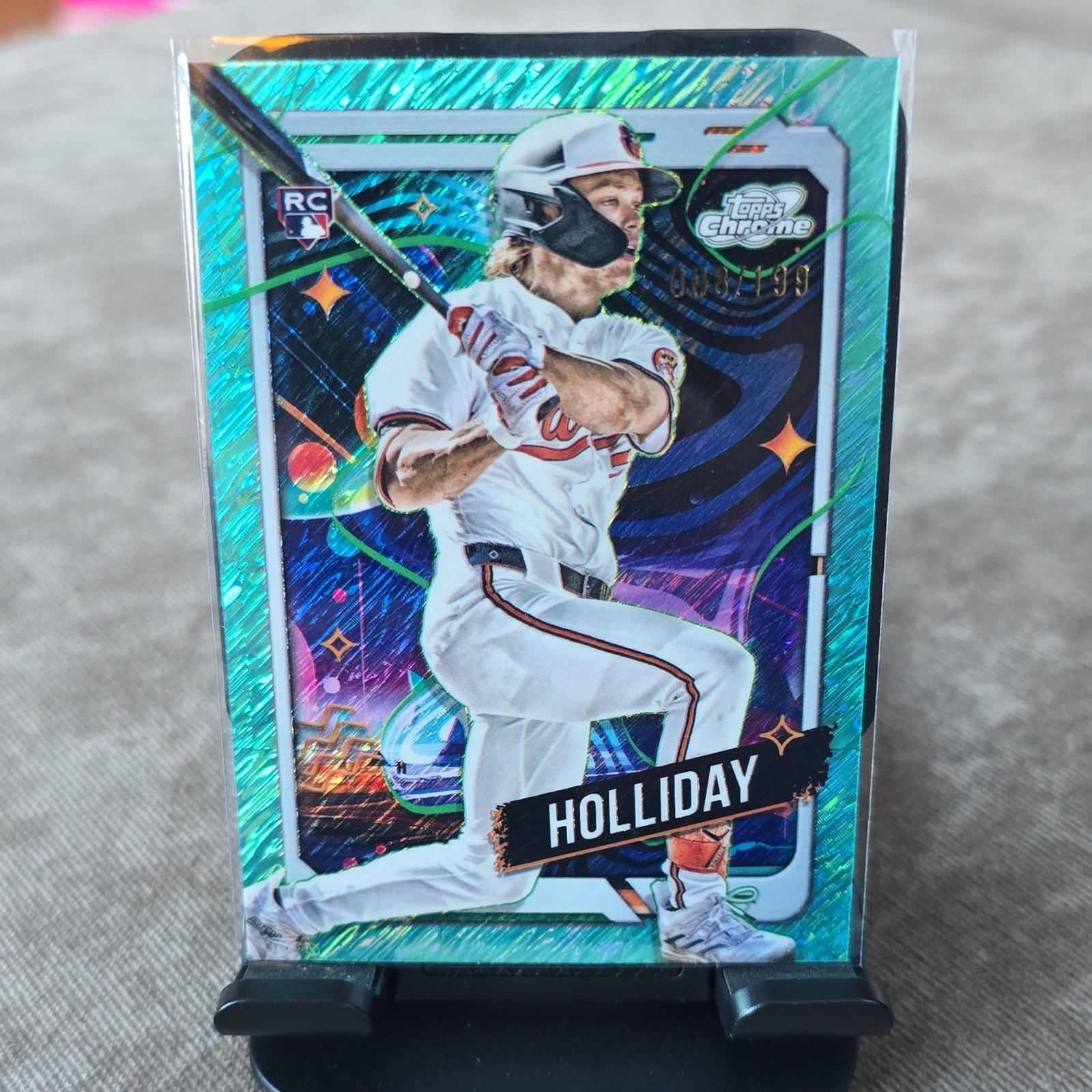2024 Topps Cosmic Chrome Jackson Holliday Aqua Equinox Refractor 08/199 #7 (RC)