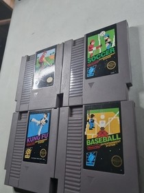 Nintendo NES Black Box Game Lot Of 4 Games Soccer Golf Kung Fu Baseball