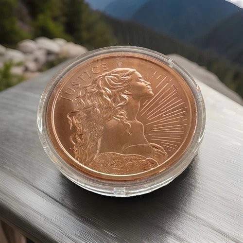 Silver Shield Justice 2022 1 oz .999 Fine copper Round Coin Collectible