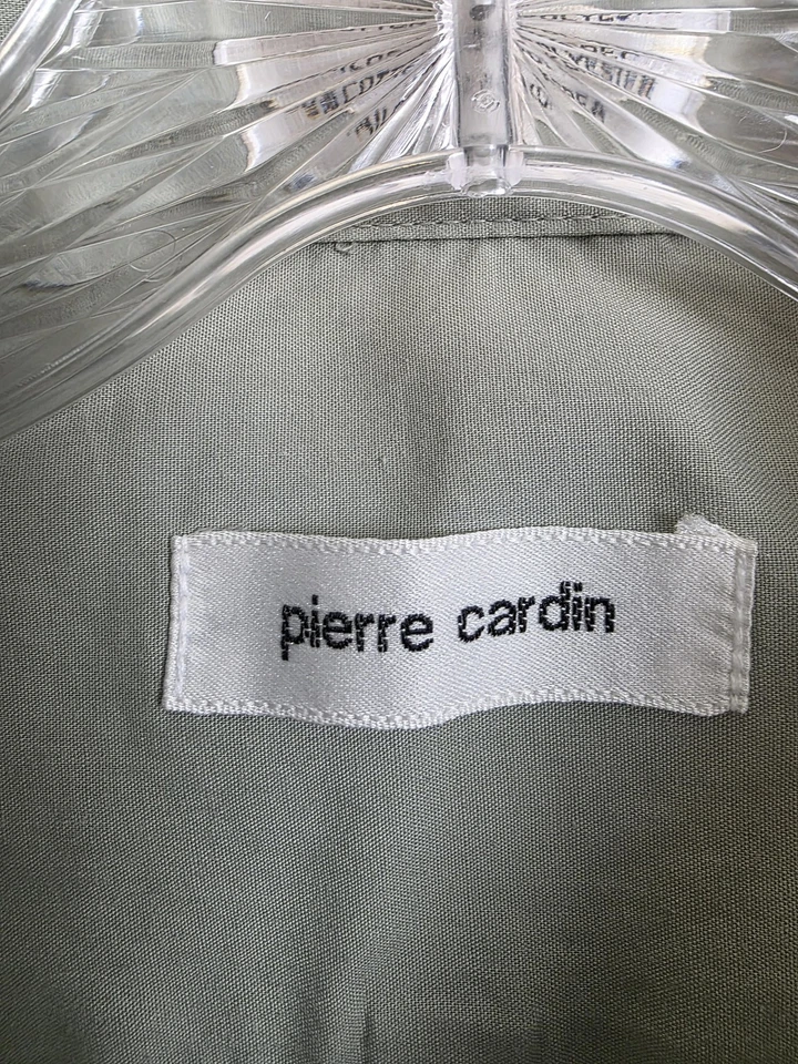 Camisa masculina Pierre Cardin 18 36/37 cinza manga longa vestido clássico com botões - Imagem 2 de 4