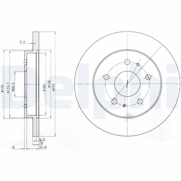 2X Bremsscheibe Delphi BG3607 FüR Terios Daihatsu J122 4WD J100 J102 VVT 4X4 LPG-image