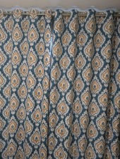 Suri Geo Eyelet Lined Curtains 168 Cm X 229 Cm