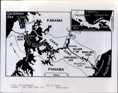 1976 Travel The Panama Canal Map Locks Are Strategic Points Vintage Photo 8x10