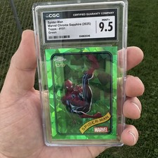 SPIDER-MAN TOPPS CHROME MARVEL SAPPHIRE #101 GREEN REFRACTOR /99 Pop 2 Spiderman
