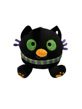 American Greetings Halloween Black Cat Plush Stuffed Animal 6.5 Inch Tall
