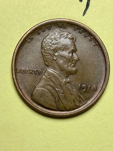 1918 LINCOLN WHEAT CENT,  high condition coin, XF/AU nice sharp details #7