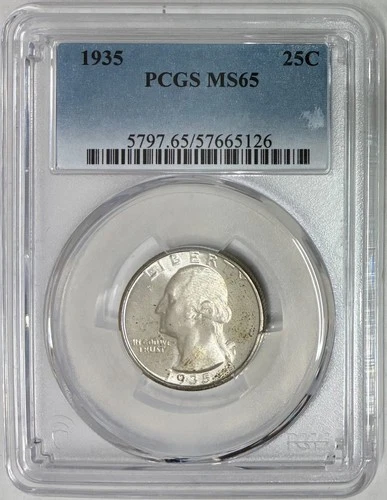 1935 Silver Washington Quarter, PCGS MS-65