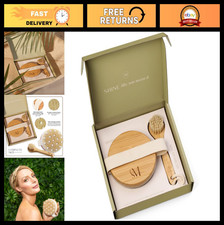 Dry Brushing Body Face Brushes Set - Natural Boar Bristle, Exfoliating, Lympha