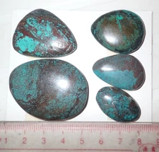Turquoise Stone Flat Free Form Cabochon 155 Carat 5 pieces 31 gram