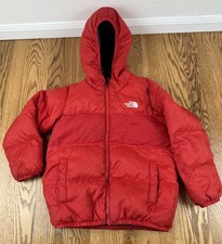 THE NORTH FACE Toddler Red 550 Down Puffer Jacket Coat Size 5 Reversible