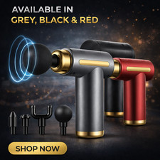 Deep Tissue Massage Gun 4 Heads Percussion Muscle Vibrating Relaxer Uk Handheld