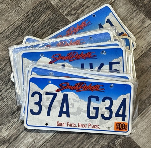 46 Expired Flat South Dakota License plates.  Good Shape-Mount Rushmore