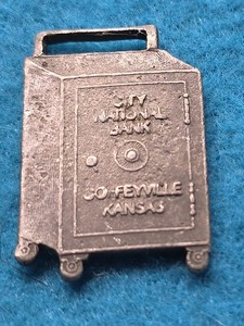 Vintage Watch Fob, City National Bank Feyville Kansas. See Details In Photos.