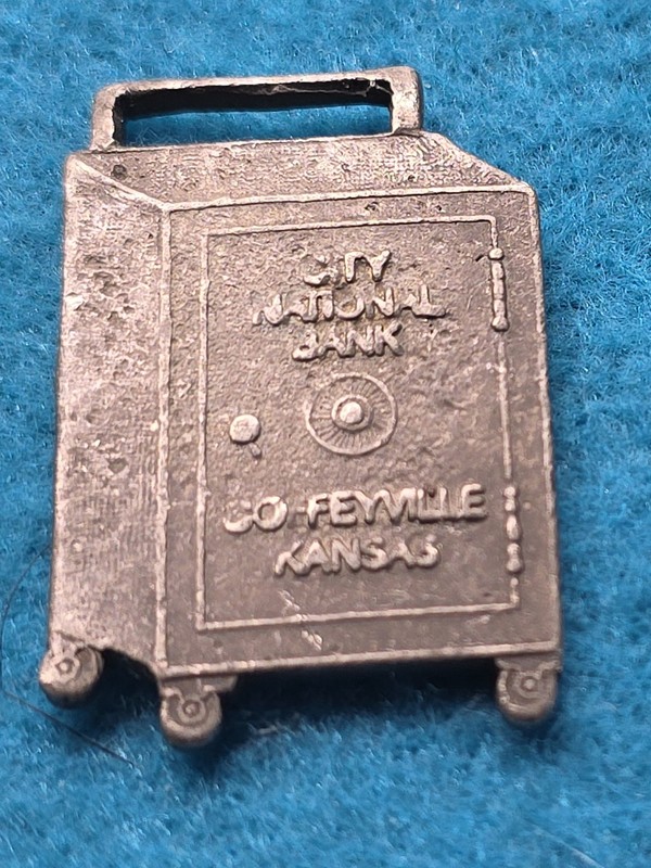 Vintage Watch Fob, City National Bank Feyville Kansas. See Details In Photos.