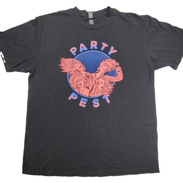 Party Pest Band T-shirt Women's Large Black As Colour Post punk Melbourne Girl