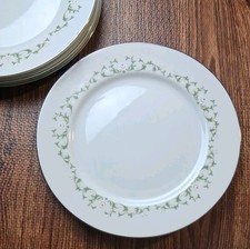 Sheffield Elegance Japan 502 10 1/4" Dinner plates Platinum Rim Set Of 4