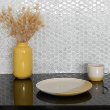 In Home Hexagon Marble 25.4 x 25.4cm 3D Tile Stickers