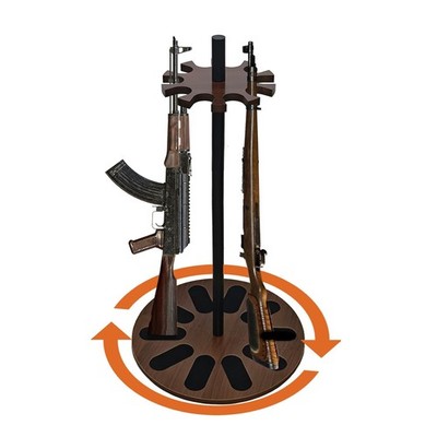 Heavy Duty Wood Gun Rack Floor Standing Rotating Vertical Rifle Rack Stand