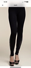 *CLEARANCE*  NEW STUNNING VOCAL BLACK Rhinestone Bling Leggings Small