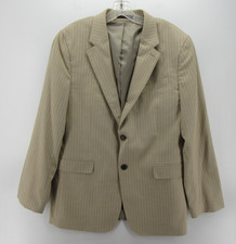 Banana Republic Sport Coat Men 42 Beige Blazer Tailored Fit Pinstripe Jacket 