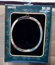 Gold Metal Monogram Initial 4  Ornaments You Choose Type With Red Ribbon 272K