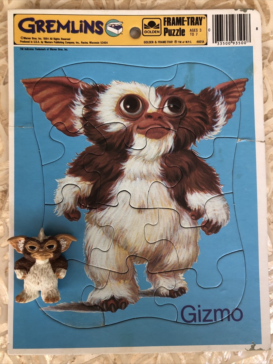1984 Gremlins GIZMO Puzzle And STRIPE 2” PVC Gremlin Figure