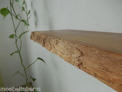Wandboard Eiche Wild Massiv Holz Board Regal Steckboard Regalbrett Baumkante - Bild 1 von 4
