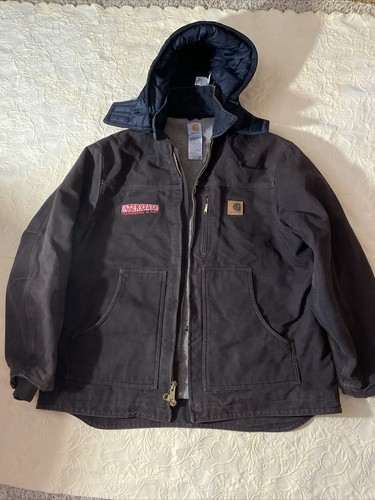 Vtg Carhartt J02 Men Arctic Quilt Lined Black Hoo… - image 1