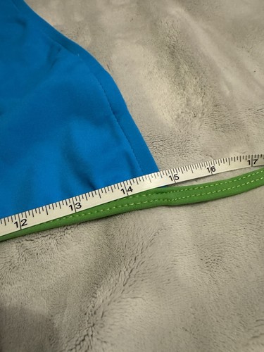 VTG 80s UJENA Swimwear 2 Pc Blue Thong Bikini Waist 33-36 Size 16/18? - Picture 20 of 24