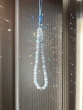 Blue Aquamarine Crystal Beaded Phone Wrist Strap, SunCatcher Wrist Strap