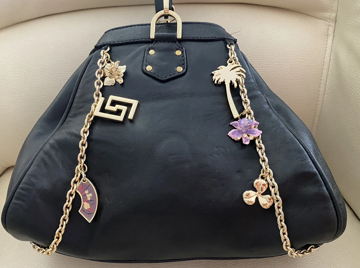 VERSACE H M BAG TASCHE ROUCH BLACK STUDDED HANDBAG PURSE CLUTCH