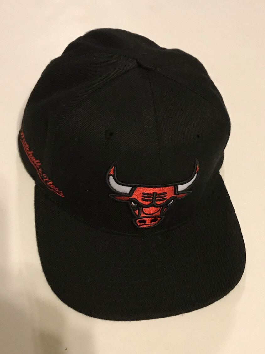 Mitchell And Ness Chicago Bulls Snapback Baseball Cap Black
