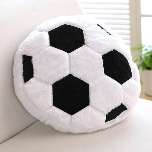 Cozy Plush Soccer Throw Pillow Soft Stuffed Sports Ball Shape 17.7",