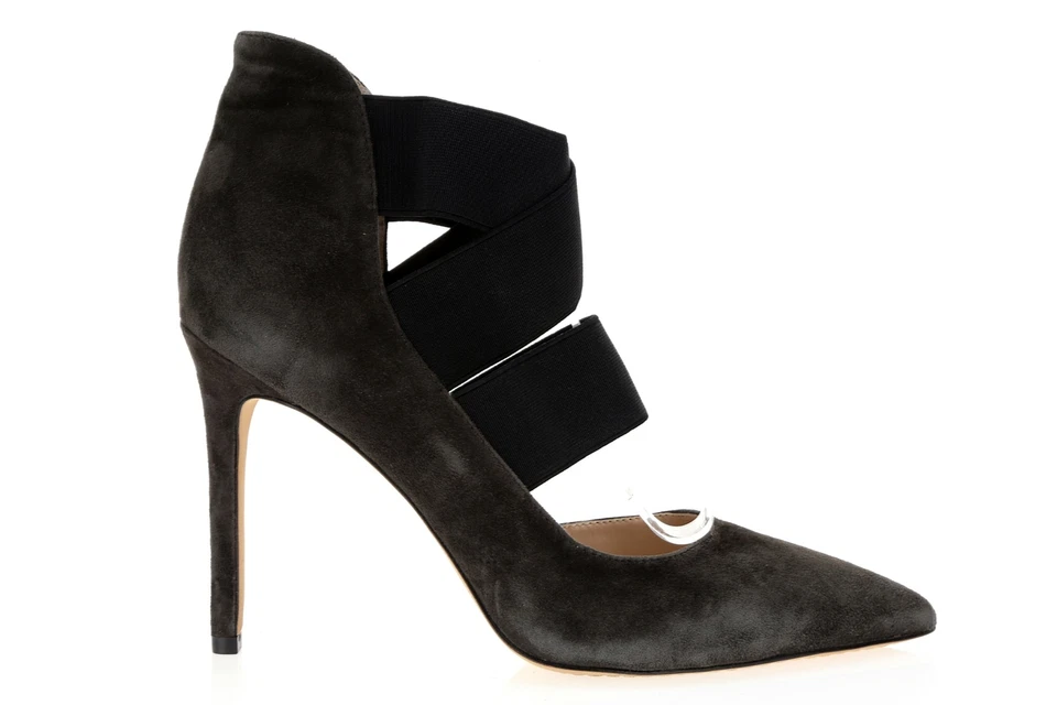 Zapatos de salón Vince Camuto gris oliva oscuro gamuza correa al tobillo para mujer talla 10 Foto 2 de 4