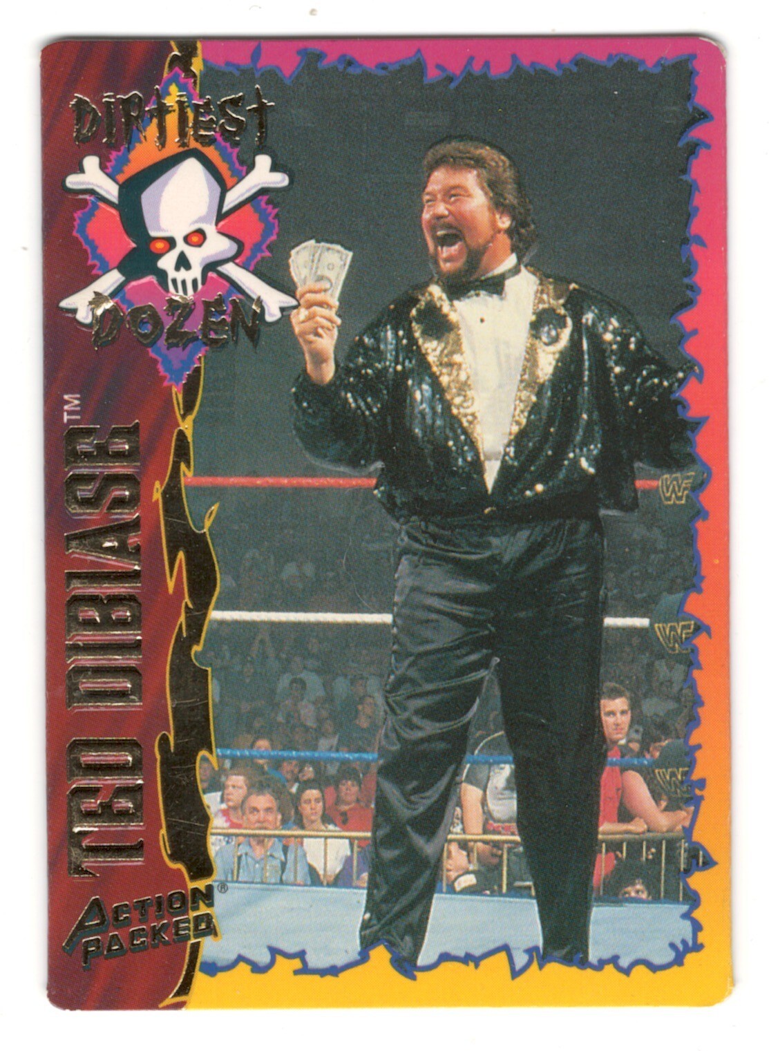 1995 Action Packed Ted Dibiase Million Dollar Man #36 Dirtiest Dozen FREE SHIP!!