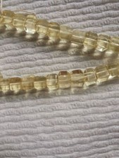 GLASS YELLOW CUBE 6mm BEADS  30 BEADS