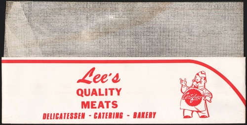 Vintage paper hat LEES QUALITY MEATS Westport Massachusetts butcher pic unused
