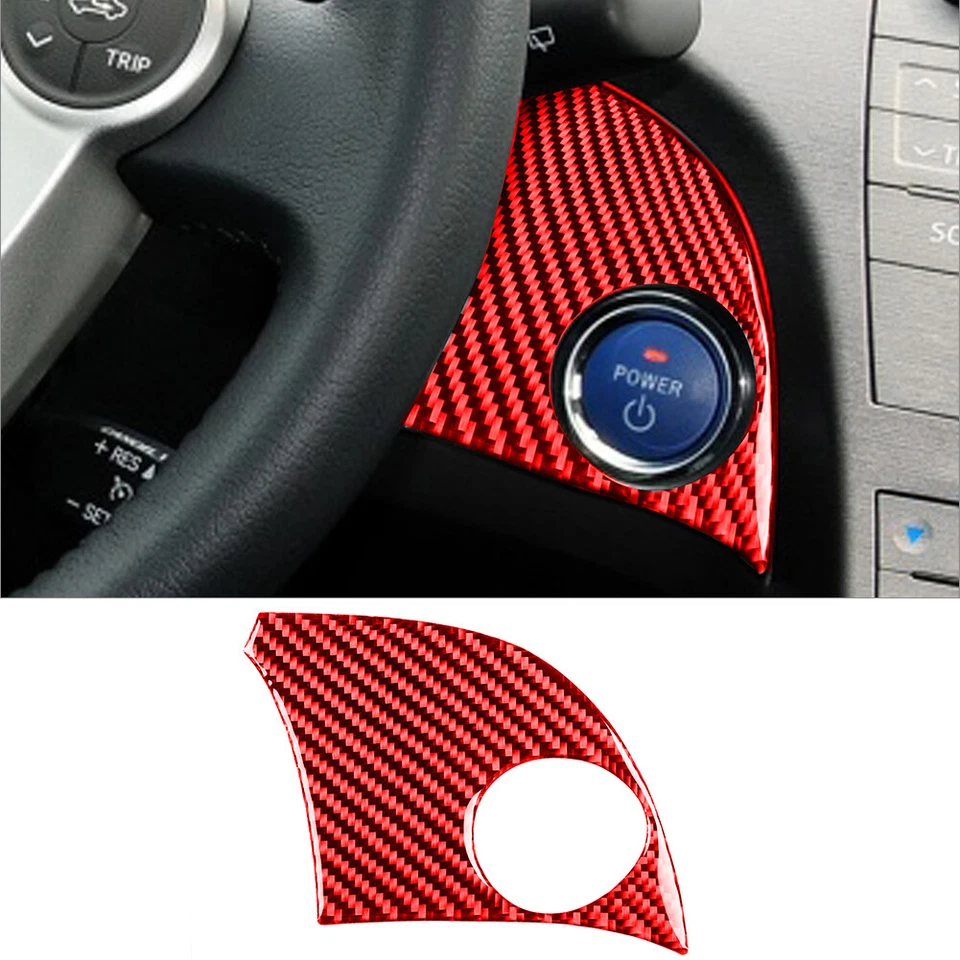 Kit completo de cubierta interior de fibra de carbono roja de 25 piezas para Toyota Prius 2012-2015 Foto 2 de 4