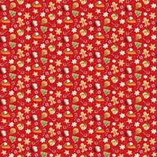 Christmas Wonder Fabric Holiday Cookie Dessert Toss Red Northcott YARD