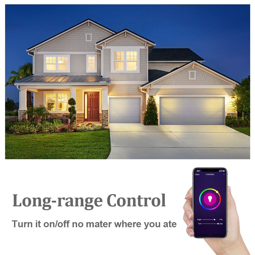 Tonbux Alexa Smart LED Bulb, Work with Echo and Google Home, No Hub Required WiF