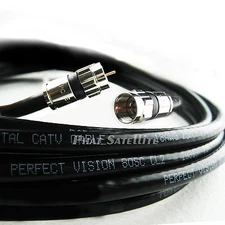 Perfect Vision Solid Copper RG6 Coaxial Cable w/ PPC Compression Fittings UL CL2