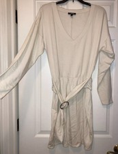 Womans Express long sleeve Sweater dress cream small